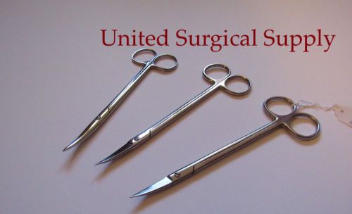 Metzenbaum Scissors Set of 3 Delicate, T/C, Curved Surgical Instruments