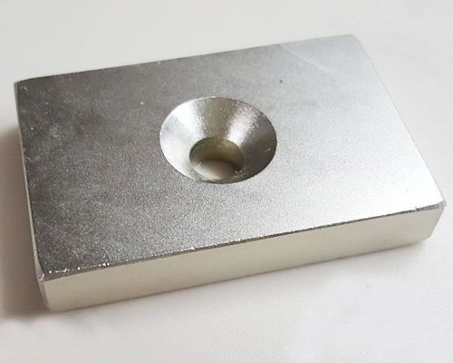 1/2Pcs Block Rare Earth Neodymium Hole Magnets N35 60mm x 40mm  x 10mm Magnets