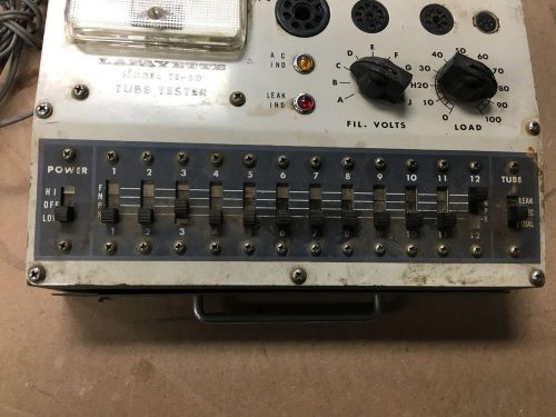Vintage Lafayette TE-50 Vacuum Tube Tester Tube Chart, Power only, No cords