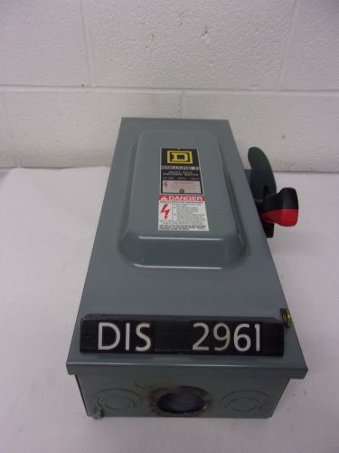 Square d 600 volt 100 amp fused disconnect safety switch (dis2961) for sale
