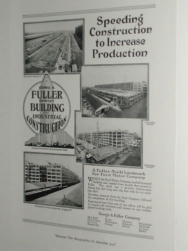 1920 George Fuller Co. advertisement page, FORD MOTORS Factory construction