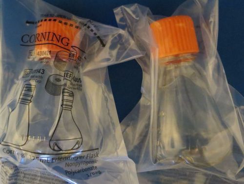 Qty 49 Corning 125mL Disposable Baffled Culture Flasks Vented Cap  # 431405