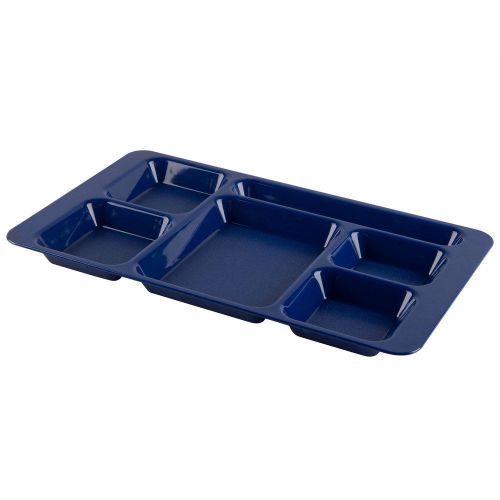 Cambro Six Compartment 9&#034; x 15&#034; Serving Tray, Navy Blue (1596CP186)- 1 Tray