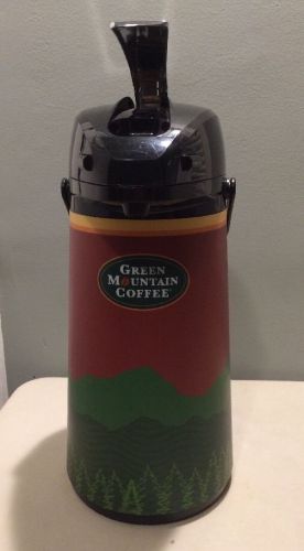 Kenco Airpor 2.2 liter Glass Lined Coffee Thermos Pump Carafe Green Mountain
