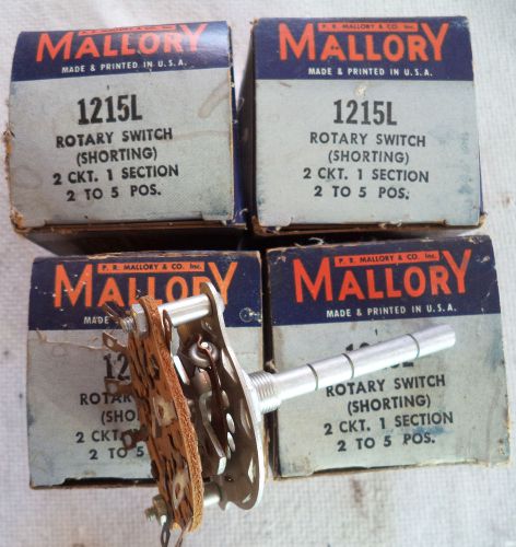 (4) NOS Mallory 1 Pole Single Throw (SPST) 5 Position Limited Rotary Switch  N/R