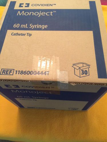 60 ml syringe catheter tip covidien monoject 1186000444t -box of 30- for sale