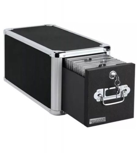 Vaultz Locking Single Drawer CD File Cabinet, 15 x 7.5 x 7.75 Inches, Black VZ01