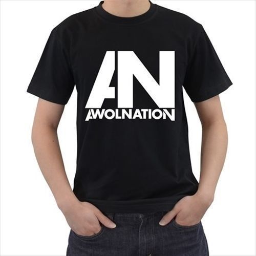 New AWOLNATION AN Electronic Rock Band Log Men&#039;s Black T-Shirt Size S to 2XL