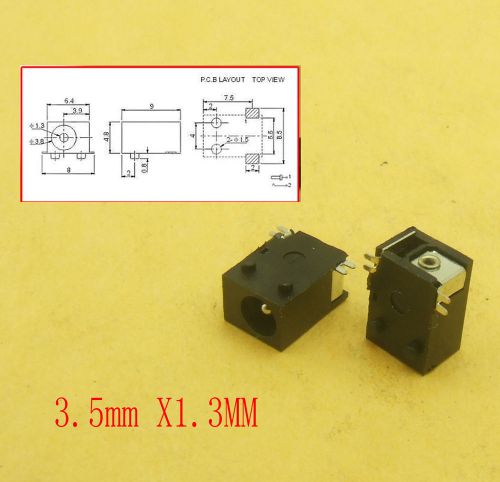 40pcs 2-pin 3.5mm x 1.3mm dc socket smd smt charger power plug soldering dc-047 for sale