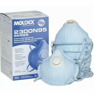 MOLDEX 2300 Mask With VALVE EXP. 1/24 SIZE M/L PVC Free 10pc/Box New In Box
