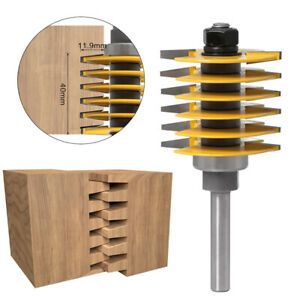 8mm Shank 12mm Shank 2 Teeth Adjustable Finger Joint Router Bit Tenon Cutter