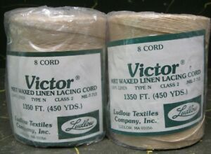 Ludlow Textiles Victor 8 cord waxed linen lacing cord type n class 2 1350 ft x 2