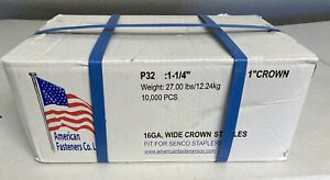 P32 1-1/4&#034; Length x 1&#034; Wide Crown, 16 Gauge Fit For Senco American Fasteners