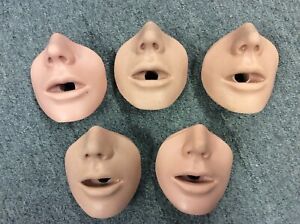 5x NEW Simulaids Brad Adult CPR Manikin Replacement Face Mouth Nose Piece