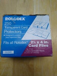 Roledex @ 250 Transparent Card Protectors, 2.25 X 4 in. Card Files, No. TP-24