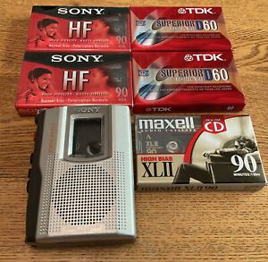 EUC Sony TCM-150 CASSETTE-CORDER Clear Voice One-Touch Recorder, Tested, 5 Tapes