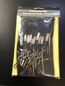 10 Pack Of Baumgartens Lanyards For Badges, Keys, Whistles - Black