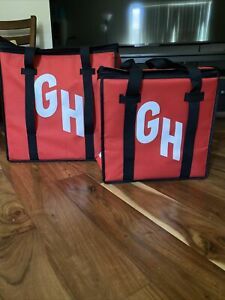 GrubHub Insulated Delivery Bag Set Large and Small Pizza Bags