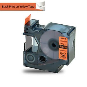 1PK 18436 Permanent Vinly Label Tape for Dymo Rhino 5200 6000 Orange 3/4&#034;x18&#039;