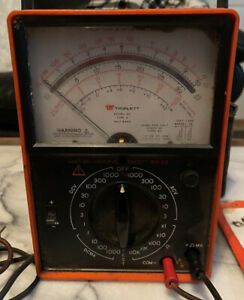 Triplett Model 60 Type 3 Taut Band Multimeter With Case, Manual + Leads