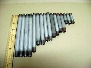 16 pcs NOS  galvanized pipe nipples USA made 2 to 7 inches