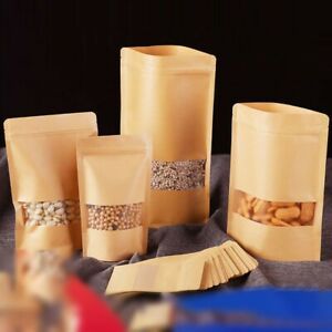 100PCS Candy Party Gift Wedding Food Buffet Paper Bag Kraft Brown Wrap Cookies