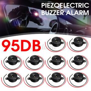 Piezoelectric 10X Electronic Tone Buzzer Continuous Beep Alarm 95DB 3-24V Black