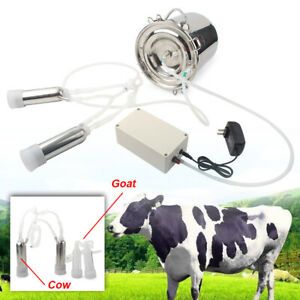 5L Electric Milking Machine Vacuum Impulse Pump Cow Milker Stainless Steel US