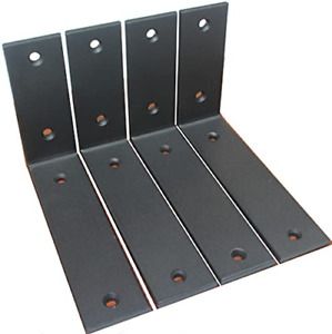 4 Pack - Frosted Black L 6&#034; x H 4&#034; x W1.5&#034;, 5mm Thick Black L Shelf Bracket,
