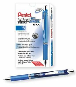 Pentel EnerGel Deluxe RTX Retractable Liquid Gel Pen Medium Line Needle Tip B...