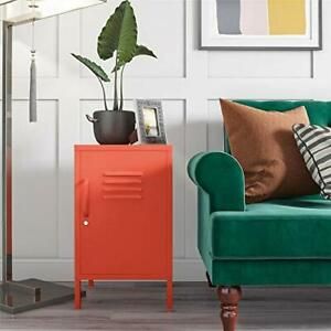 Novogratz Cache Metal Locker Orange End Table