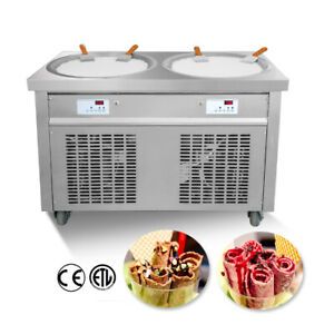 Kolice commercial 22&#034; (55cm) round double pans fried ice ceram roll machine