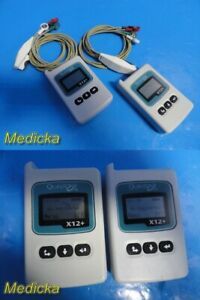 Lot of 2 Mortara Quinton X12+ Cardiology Tele Transmitter &amp; Leads Set ~ 24365