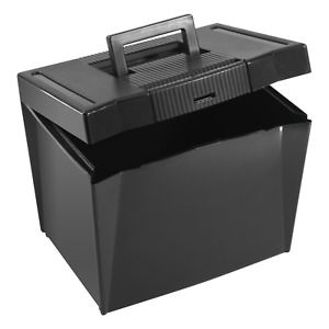 Pendaflex Portable File Storage Box Office Folders Letters Plastic Black (20861)