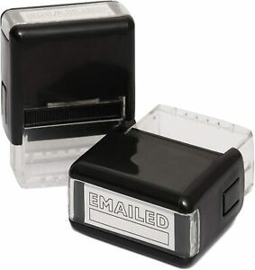 Set of 2 EMAILED Self Inking Stamp Red Ink 1.5 x 0.5 In Impression NIP