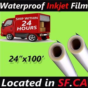 Premium Waterproof Instant Dry Inkjet Transparency Film 24&#034;x100ft. 2 Rolls