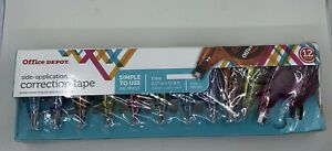 Office Depot Brand Side-Application Correction Tape, 1 Line x 394&#034;, Pack Of 12