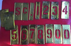 Reese&#039;s Adjustable Brass Stencil Gothic Figure Set 2” Original Box Complete Used
