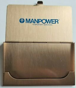Vintage Unused Manpower Inc. ManpowerGroup Brass Business Card Holder c1970s