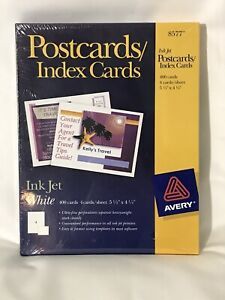 Avery Ink Jet POSTCARDS Index Cards White 400 Cards 4/Sheet 5 1/2&#034; x 4 1/4&#034; 8577