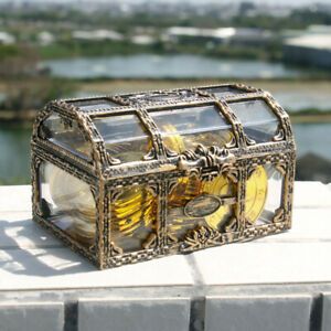 Plastic Transparent Pirate Treasure Box Crystal Gem Jewelry Box Storage Organize