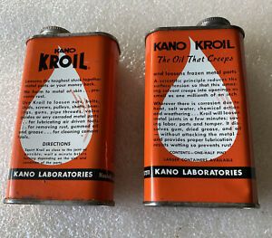 (2) Kano KROIL Penetrating Oil, Loosens  Metal Parts Oil that Creeps 8 oz.- NOS