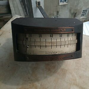 antique 1906 8&#034; GE industrial Power Volt Meter Steampunk General Electric gauge