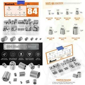 Rustark 84 Pcs 304 Stainless Steel Metric M3 M4 M5 M6 M8 M10 M12 Wire Thread Ins
