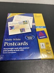 8387 AVERY MATTE WHITE POSTCARDS PREMIUM 200 CARDS 5 1/2 x 4 1/4 New With Tag