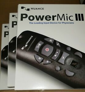 Nuance PowerMic III Microphone. NEW In BOX With 9FT Cord.