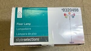 Styleselections #0320498 68&#034; Floor Lamp - Silver Painted - Multi-Colored Shades