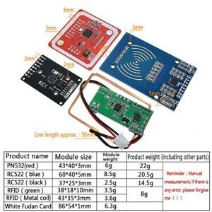RC522 MFRC-522 RDM6300 Kits S50 13.56 Mhz 125Khz arduino uno  RFID module SPI