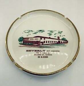 vintage Beverly Steel Company advertising ashtray trinket dish