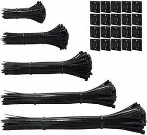 Standard Self-Locking Nylon Cable Zip Ties Assorted Sizes 4/6/8/10/12 Inch